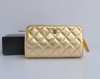 High Quality Chanel Gold Leather Long Wallet 31502 - Click Image to Close